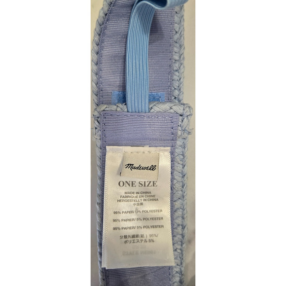 Madewell Visor Sun Hat Distant Blue Periwinkle Woven Braided Straw Resort One Sz - Picture 3 of 6